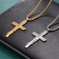 Stainless Steel Jewelry Necklace 304 Stainless Steel Cross Vacuum Ion Plating fashion jewelry & for man Sold Per Approx 23.62 Inch Strand