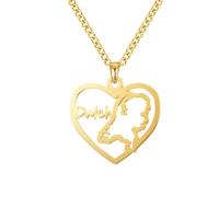 Stainless Steel Jewelry Necklace 304 Stainless Steel with 1.97inch extender chain Heart Vacuum Ion Plating fashion jewelry & for woman Sold Per Approx 17.72 Inch Strand