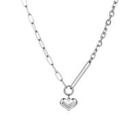 Titanium Steel Necklace, Heart, fashion jewelry & different length for choice & for woman, original color, Sold By Strand