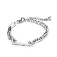 Titanium Steel Bracelet & Bangle with 1.18inch extender chain fashion jewelry & Unisex original color Sold By Strand