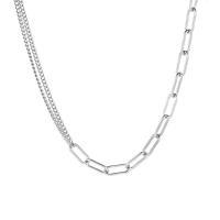 Titanium stål halskæde, poleret, mode smykker & forskellige længde for valg & Unisex, oprindelige farve, Solgt af Strand