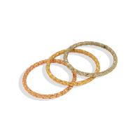 Titanium Steel Finger Ring, Donut, Vacuum Ion Plating, three pieces & fashion jewelry & different size for choice, mixed colors, 1.50mm, US Ring Size:6-8, Sold By Set