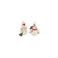 Tibetan Style Christmas Pendants, Snowman, gold color plated, DIY & different styles for choice & enamel, more colors for choice, nickel, lead & cadmium free, 10PCs/Bag, Sold By Bag