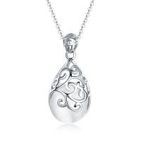 925 Sterling Silver Necklaces with Crystal with 1.96inch extender chain Teardrop platinum plated for woman & hollow Length Approx 15.7 Inch Sold By PC
