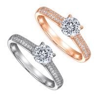 Cubic Zirconia Micro Pave 925 Sterling Silver Rings plated & micro pave cubic zirconia & for woman 6mm US Ring Sold By PC