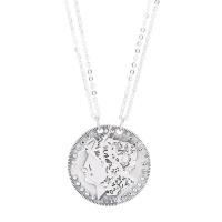 925 Sterling Silver Necklaces, platinum color plated, Unisex & different styles for choice, Length:Approx 15.94 Inch, Sold By PC