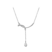 Cubic Zircon Micro Pave 925 Sterling Silver Necklace with 1.77 inch extender chain micro pave cubic zirconia & for woman silver color Length Approx 15.55 Inch Sold By PC