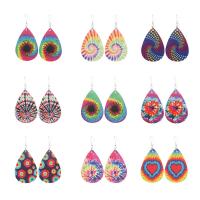 PU Leather Drop Earring with Iron fashion jewelry & for woman Sold By Pair