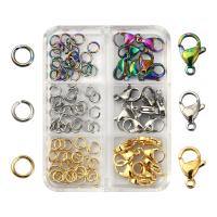 DIY Jewelry Supplies, 304 Stainless Steel, with Plastic Box, mixed colors, 65x55x16mm, Sold By Box