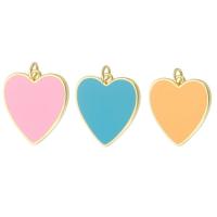 Brass Heart Pendants, gold color plated, fashion jewelry & DIY & enamel, more colors for choice, 20x21x2mm, Hole:Approx 3mm, 10PCs/Lot, Sold By Lot