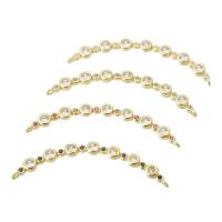 Cubic Zirconia Micro Pave Brass Connector, gold color plated, fashion jewelry & DIY & micro pave cubic zirconia, more colors for choice, 49x12x3mm, Hole:Approx 1mm, 10PCs/Lot, Sold By Lot