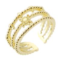 Cubique anneau en laiton Circonia Micro Pave, Placage de couleur d'or, bijoux de mode & pour femme, doré, 10mm, Taille:7, 10PC/lot, Vendu par lot