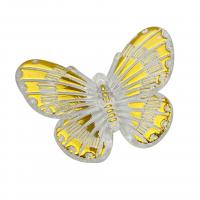 Mobile Phone DIY Decoration, Acrylic, Butterfly, gold accent, more colors for choice, 31x41mm, Approx 100PCs/Bag, Sold By Bag