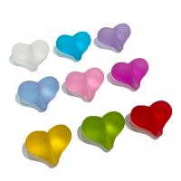 Perles acryliques dépolies, Acrylique, coeur, DIY, plus de couleurs à choisir, 12x22mm, Environ 100PC/sac, Vendu par sac