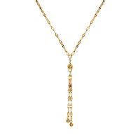 Titanstahl Halskette, mit Verlängerungskettchen von 5cm, für Frau, goldfarben, 3mm,50mm, Länge:ca. 42 cm, verkauft von PC