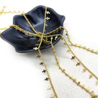Messing dekorative kæde, guldfarve belagt, du kan DIY & forskellige stilarter for valg, gylden, nikkel, bly & cadmium fri, 10m/Spool, Solgt af Spool