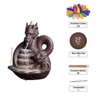 Brûleur à encens de porcelaine, dragon, fait à la main, pour la maison et le bureau & durable & multifonctionnel, 200x160x145mm, Vendu par PC