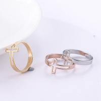 Stainless Steel Finger Ring, 304 Stainless Steel, Cross, Vacuum Ion Plating, fashion jewelry & for woman, more colors for choice, 3x1mm, Sold By PC