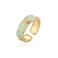 Brass δάχτυλο του δακτυλίου, Ορείχαλκος, χρώμα επίχρυσο, Ρυθμιζόμενο & για τη γυναίκα & σμάλτο, περισσότερα χρώματα για την επιλογή, Sold Με PC