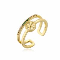 Kubieke Circonia Micro Pave Brass Ring, Messing, gold plated, Verstelbare & verschillende stijlen voor de keuze & micro pave zirconia & voor vrouw & hol, Verkocht door PC