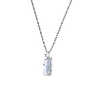 Серебряное ожерелье, 925 пробы, с Белый халцедон, плакирован серебром, 25x10mm, продается PC