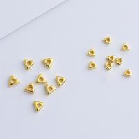 925 Sterling Silver Beads Triangle gold color plated DIY Sold By PC