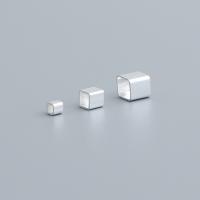 925 Sterling Silver Beads Square bugle polished DIY silver color Sold By PC