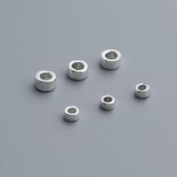 925 Sterling Silver Beads Round Tube polished DIY silver color Sold By PC