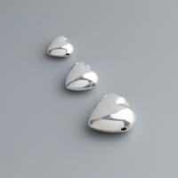 925 Sterling Silver Beads, Heart, polished, DIY & different size for choice, silver color, Sold By PC