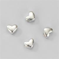 925 Sterling Silver Beads, Heart, polished, DIY, silver color, 8x5mm, Hole:Approx 2.8mm, Sold By PC