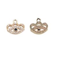 Cubic Zirconia Micro Pave Brass Pendant Eye KC gold color plated micro pave cubic zirconia & hollow Sold By PC