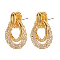 Tibetan Style Drop Earrings, gold color plated, fashion jewelry & for woman & with rhinestone, nickel, lead & cadmium free, 29x19mm, Sold By Pair