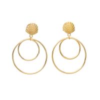 Tibetan Style Drop Earrings, gold color plated, fashion jewelry & for woman & hollow, nickel, lead & cadmium free, 66x45mm, Sold By Pair