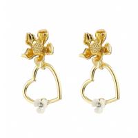 Tibetan Style Drop Earrings, gold color plated, fashion jewelry & different styles for choice & for woman & with rhinestone & hollow, nickel, lead & cadmium free, 32x20mm, Sold By Pair