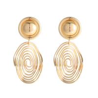 Tibetan Style Drop Earrings, gold color plated, fashion jewelry & for woman & hollow, nickel, lead & cadmium free, 60x28mm, Sold By Pair