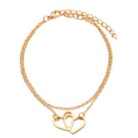 Zinc Alloy Anklet with 2.36inch extender chain plated Double Layer & fashion jewelry & for woman nickel lead & cadmium free Length Approx 8.66 Inch Sold By PC