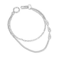 Zinc Alloy Jewelry Necklace with 7cm extender chain platinum color plated Double Layer & fashion jewelry & for woman silver color Length 55 cm Sold By PC