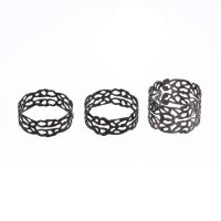 Zinc Alloy Finger Ring Round Vacuum Ion Plating three pieces & fashion jewelry & for woman Sold By Set