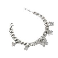 Bracelet en alliage de zinc, avec 2cm chaînes de rallonge, Placage de couleur platine, bijoux de mode & pour femme, argent, Longueur:19.5 cm, Vendu par PC