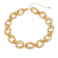Collar de Aleación de Zinc, con 7cm extender cadena, chapado en color dorado, Joyería & para mujer, dorado, 24mm, longitud 40 cm, Vendido por UD