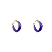 Zinc Alloy Drop Earrings high quality plated fashion jewelry & for woman & enamel purple Sold By Pair