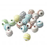 Acrylic Jewelry Beads Round stoving varnish DIY & chemical wash mixed colors Sold By Bag