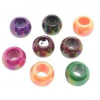 Solid Color Akril gyöngyök, Kerek, DIY, kevert színek, 16mm, Kb 340PC-k/Bag, Által értékesített Bag