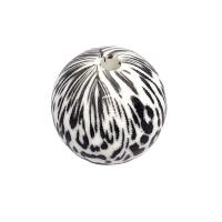 Acrylic Jewelry Beads, Round, stoving varnish, DIY, white and black, 20mm, Sold By PC