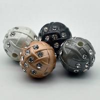 Perles acryliques peintes, Acrylique, Rond, peinture, DIY & avec strass, plus de couleurs à choisir, 20mm, Vendu par PC
