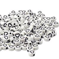 Acryl Schmuck Perlen, Herz, DIY & Emaille, keine, 4x7mm, ca. 3800PCs/Tasche, verkauft von Tasche