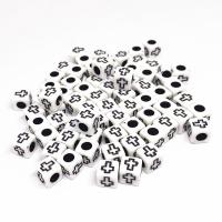 Acryl Schmuck Perlen, Quadrat, DIY & Emaille, keine, 6x6mm, ca. 3100PCs/Tasche, verkauft von Tasche