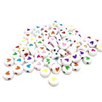 Acrylic Jewelry Beads, Flat Round, DIY & enamel, more colors for choice, 4x7mm, Approx 3800PCs/Bag, Sold By Bag