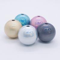Plated Acrylic Beads, Round, DIY, more colors for choice, 20mm, Sold By PC