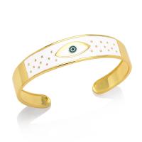 Brass Cuff Bangle Evil Eye gold color plated for woman & enamel nickel lead & cadmium free Sold By PC